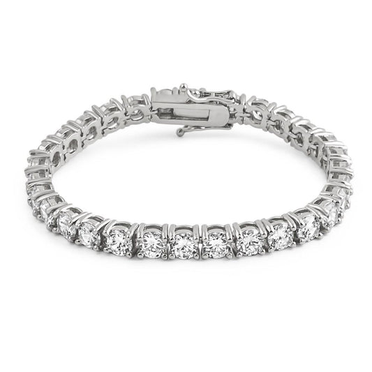 .925 Silver 6MM CZ 1 Row Bling Tennis Bracelet