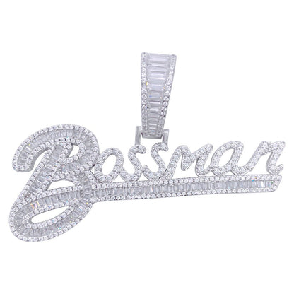 .925 Silver Bossman VVS CZ Iced Out Pendant