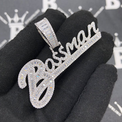 .925 Silver Bossman VVS CZ Iced Out Pendant