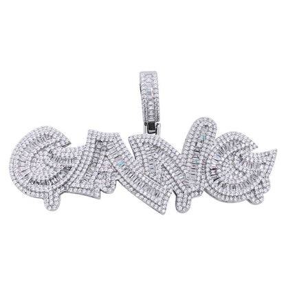 .925 Silver GANG Baguette VVS CZ Iced Out Pendant