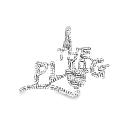 .925 Silver The PLUG CZ Iced Out Pendant