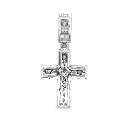 .925 Silver Triple Baguette CZ Iced Out Pendant