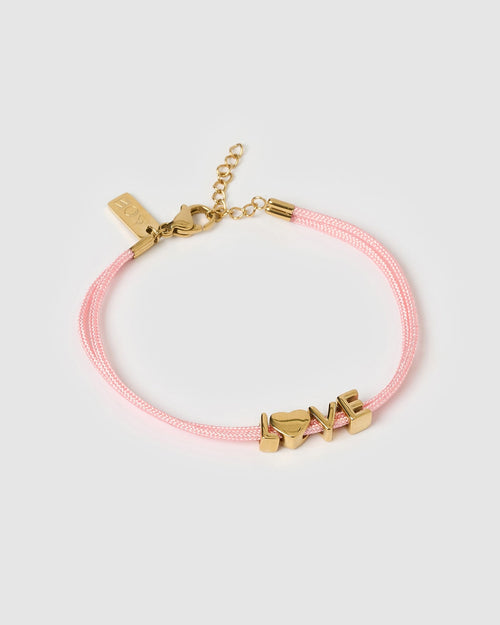 Alphabet String Bracelet - Rose