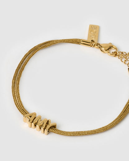 Alphabet String Bracelet - Coffee