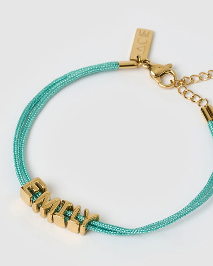 Alphabet String Bracelet - Sky