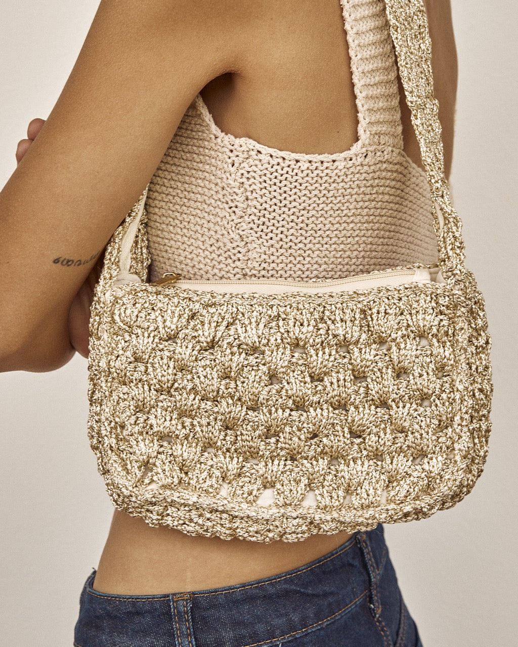 India Hand Bag - Biscotti
