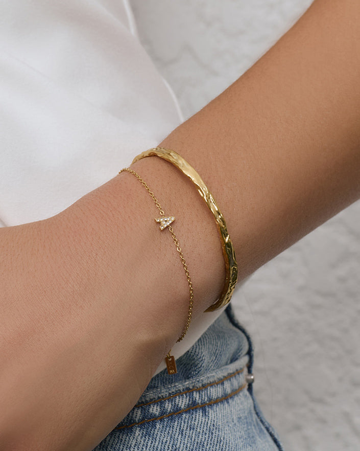 Mini Initial Stone Bracelet