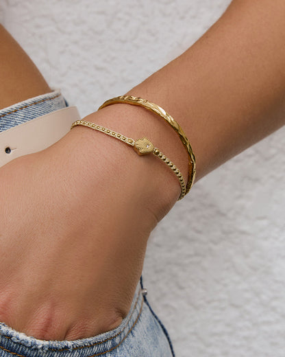 Braided Chamsa Bracelet - Vanilla