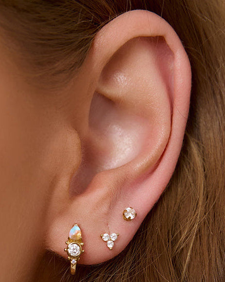 Santino Stone and Gold Huggie Earrings