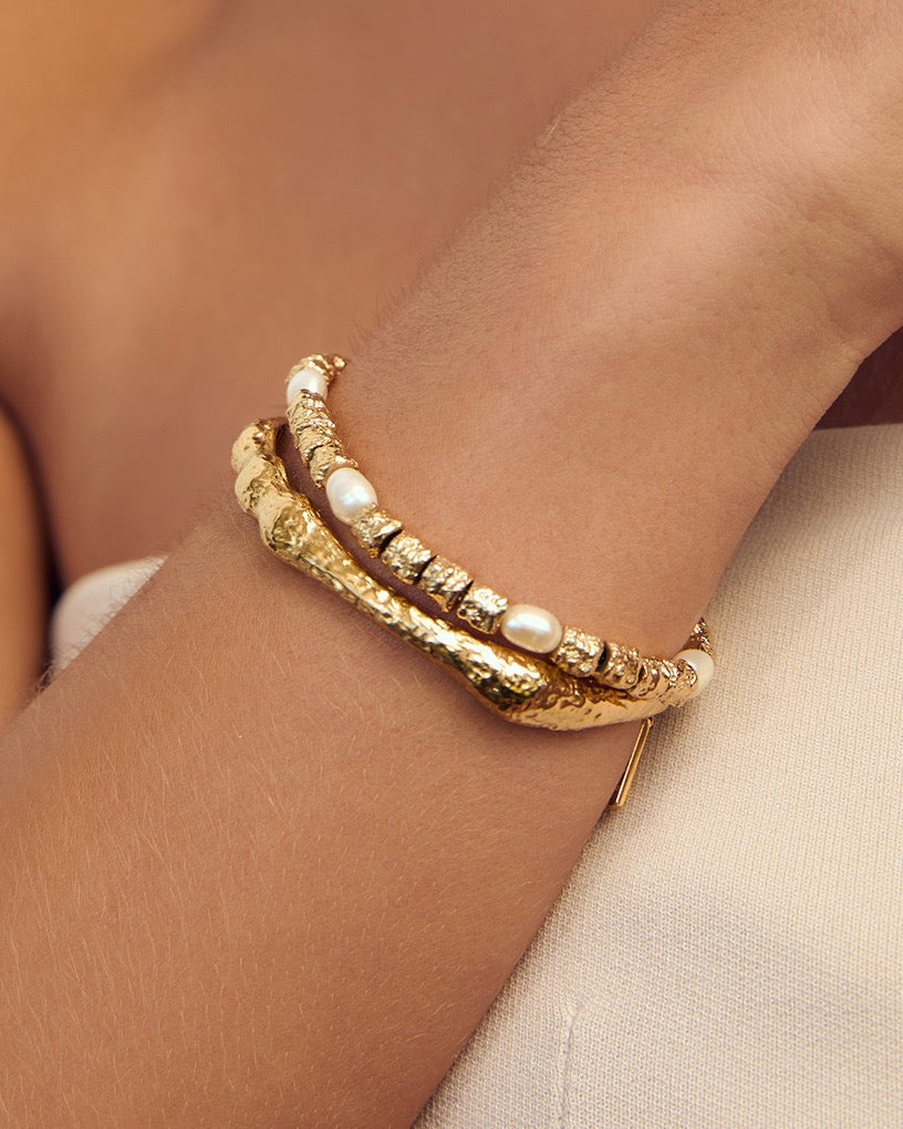 Jayde Gold Cuff Bracelet