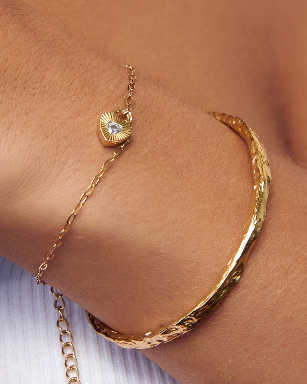 Ruby Heart Bracelet - Stone
