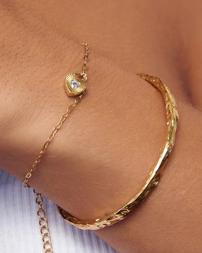 Ruby Heart Bracelet - Stone