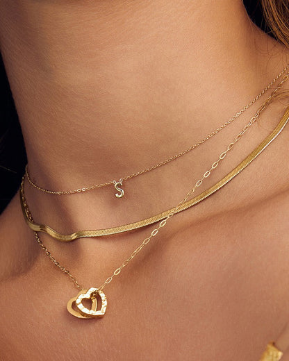 Mini Initial Necklace Stack - Gold