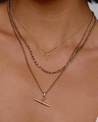 Cross Charm Gold Necklace