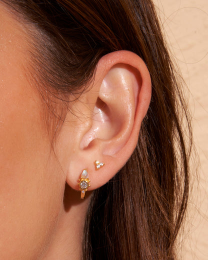 Santino Stone and Gold Huggie Earrings