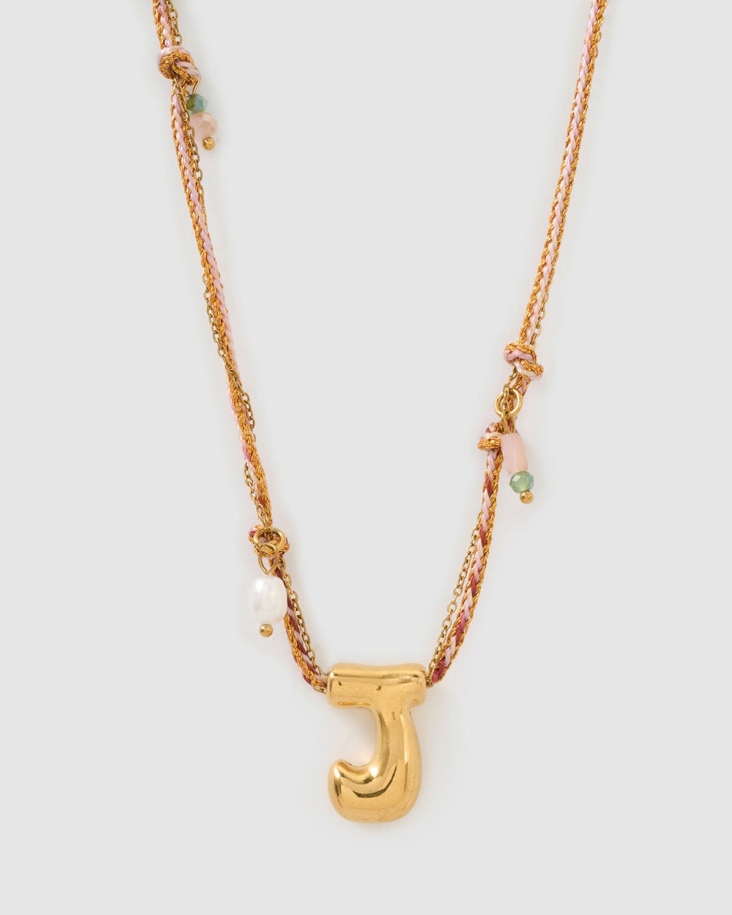 Bubble Letter Necklace - Blush