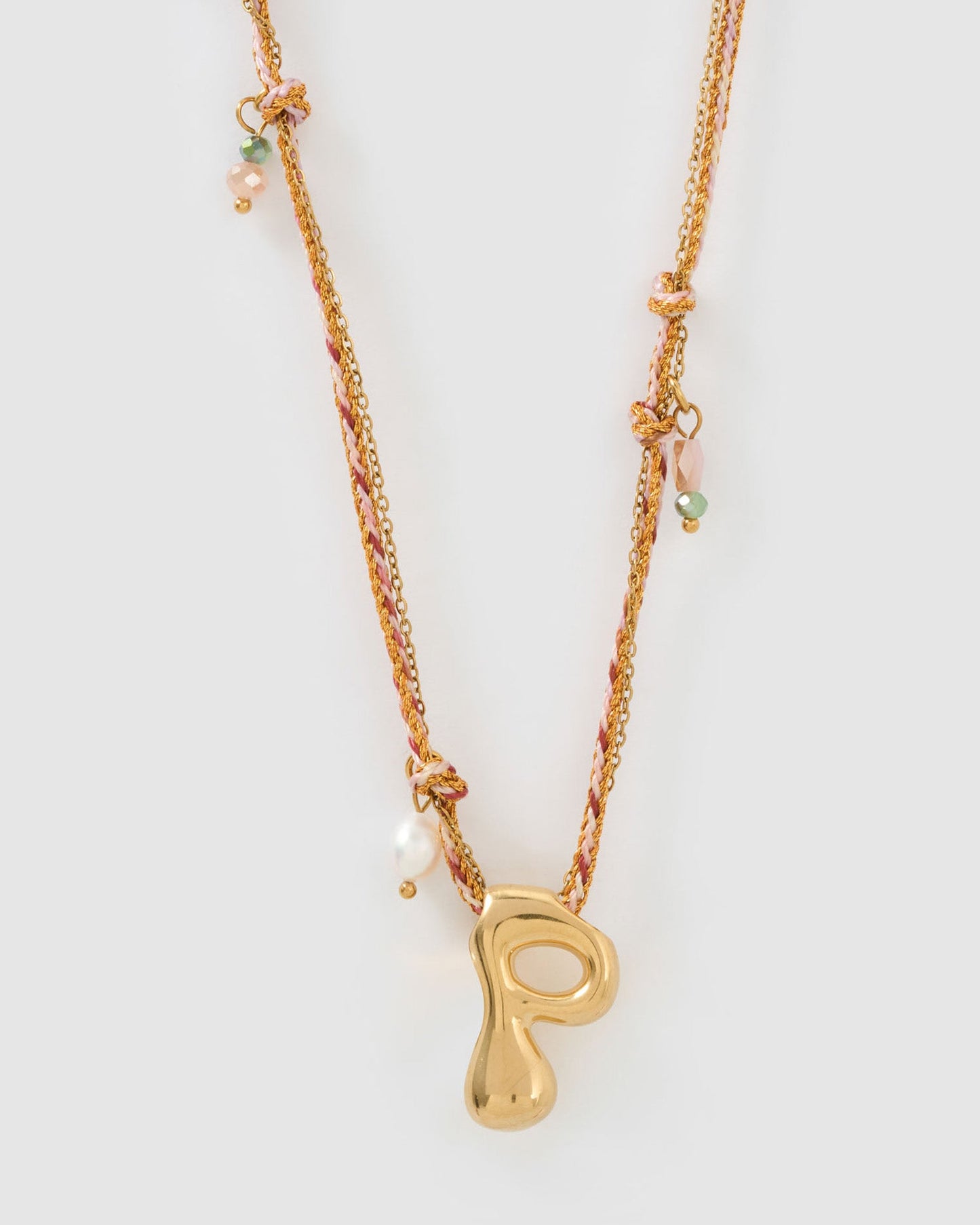 Bubble Letter Necklace - Blush