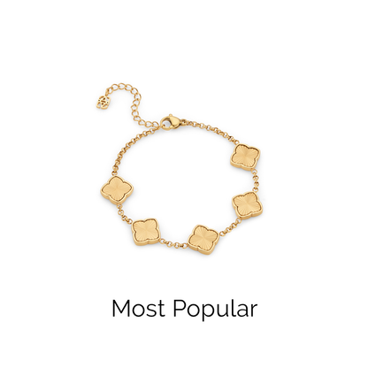 Textured Multi Clover Bracelet - Gold