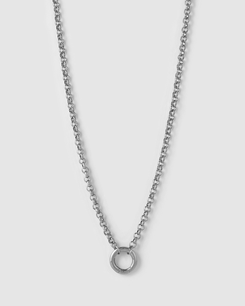 Circle Charm Necklace - Silver
