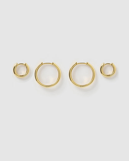 Circle Earring Stack - Gold