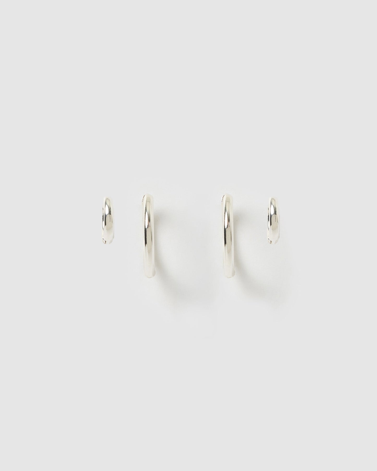 Circle Earring Stack - Silver