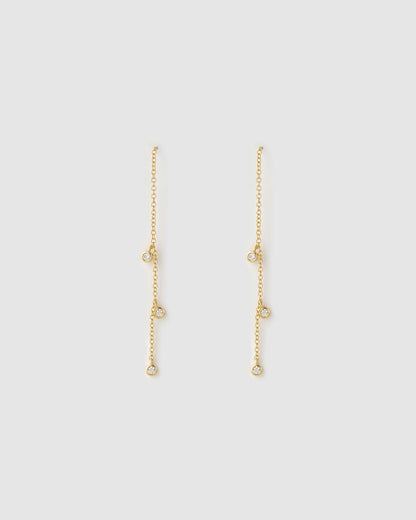 Comet Threader Gold Earrings