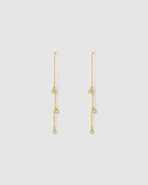 Comet Threader Gold Earrings