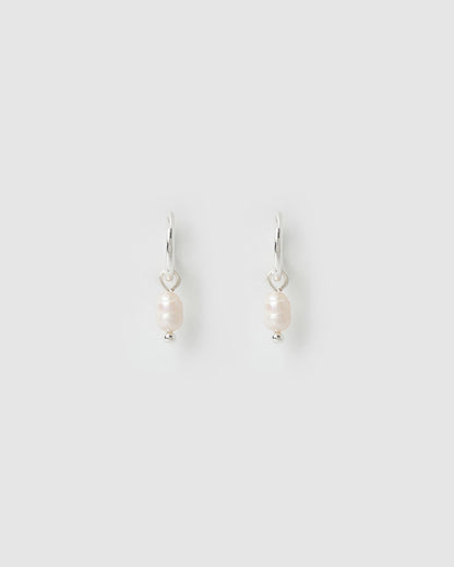 Cordelia Pearl Earrings - Silver
