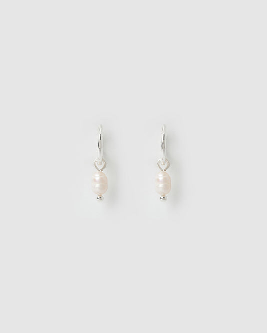 Cordelia Pearl Earrings - Silver
