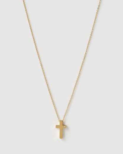 Cross Charm Gold Necklace