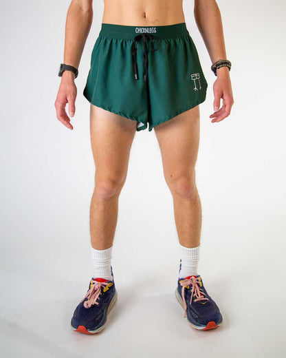 Men's Forest Green 2" DS Split Shorts