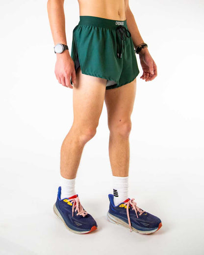 Men's Forest Green 2" DS Split Shorts