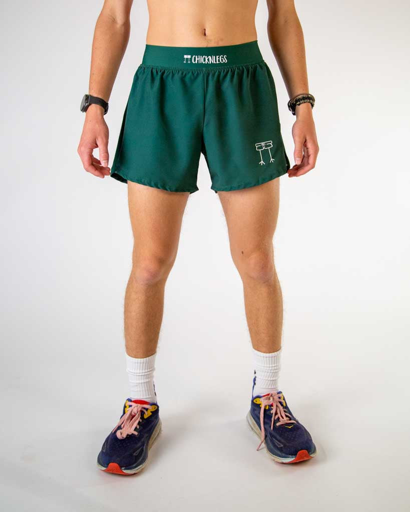 Men's Forest Green 4" Half Split Shorts