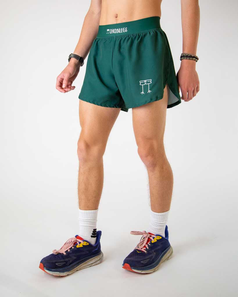 Men's Forest Green 4" Half Split Shorts
