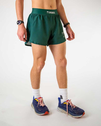 Men's Forest Green 4" Half Split Shorts