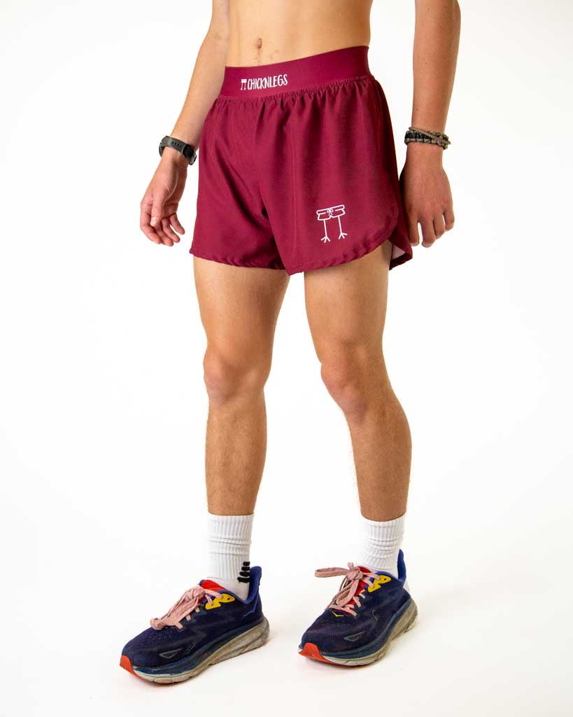 Men's Maroon 4" Half Split Shorts