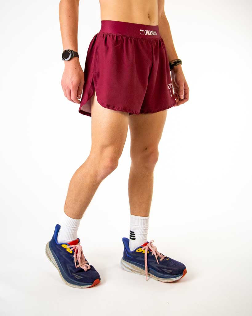 Men's Maroon 4" Half Split Shorts