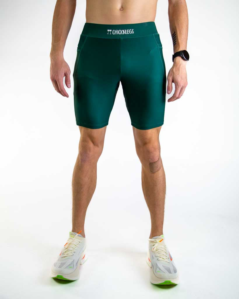 Men's Forest Green 8" Half Tights