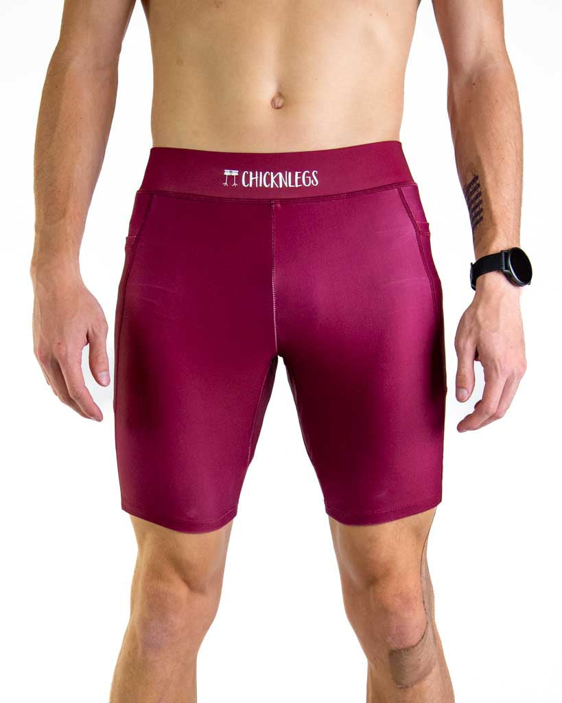Men's Maroon 8" Half Tights