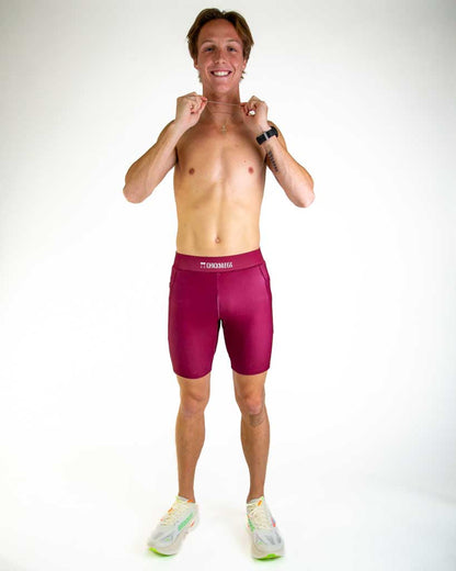Men's Maroon 8" Half Tights