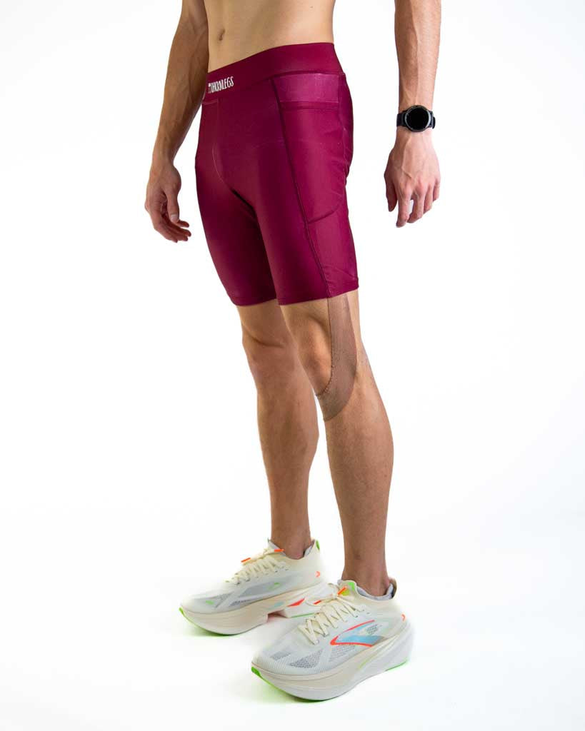 Men's Maroon 8" Half Tights
