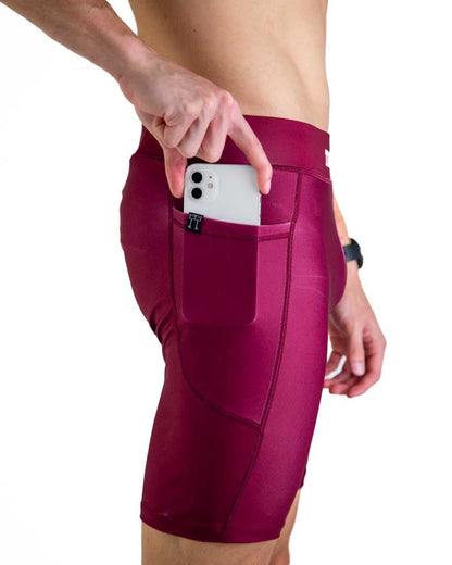 Men's Maroon 8" Half Tights