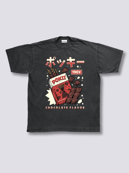 Front Print - Chocolate Pokii Vintage T-Shirt