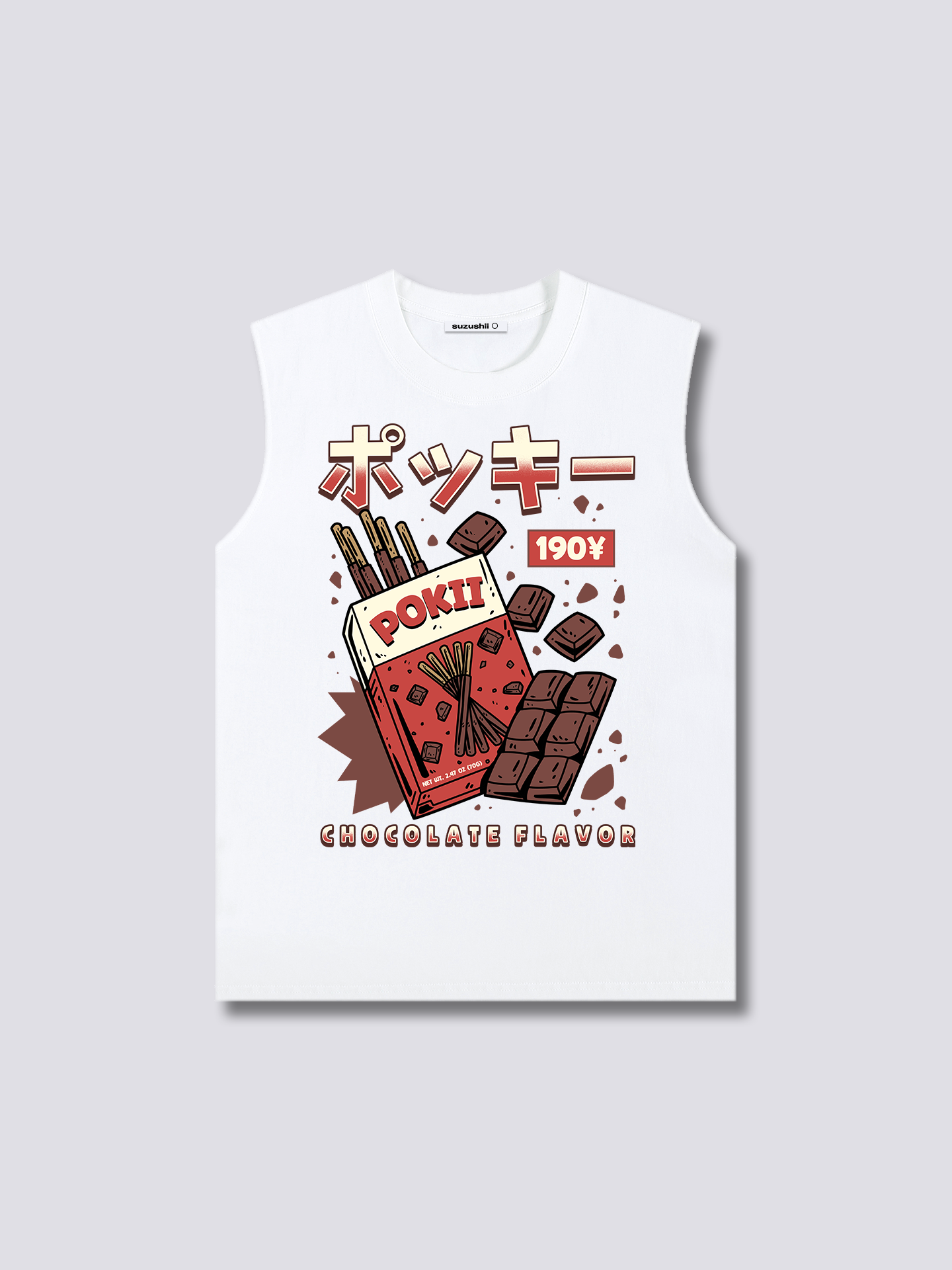 Front Print - Chocolate Pokii Tank Top