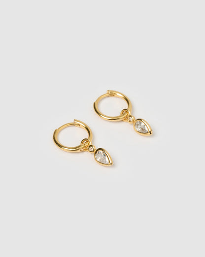 Daisy Gold Earrings - Stone