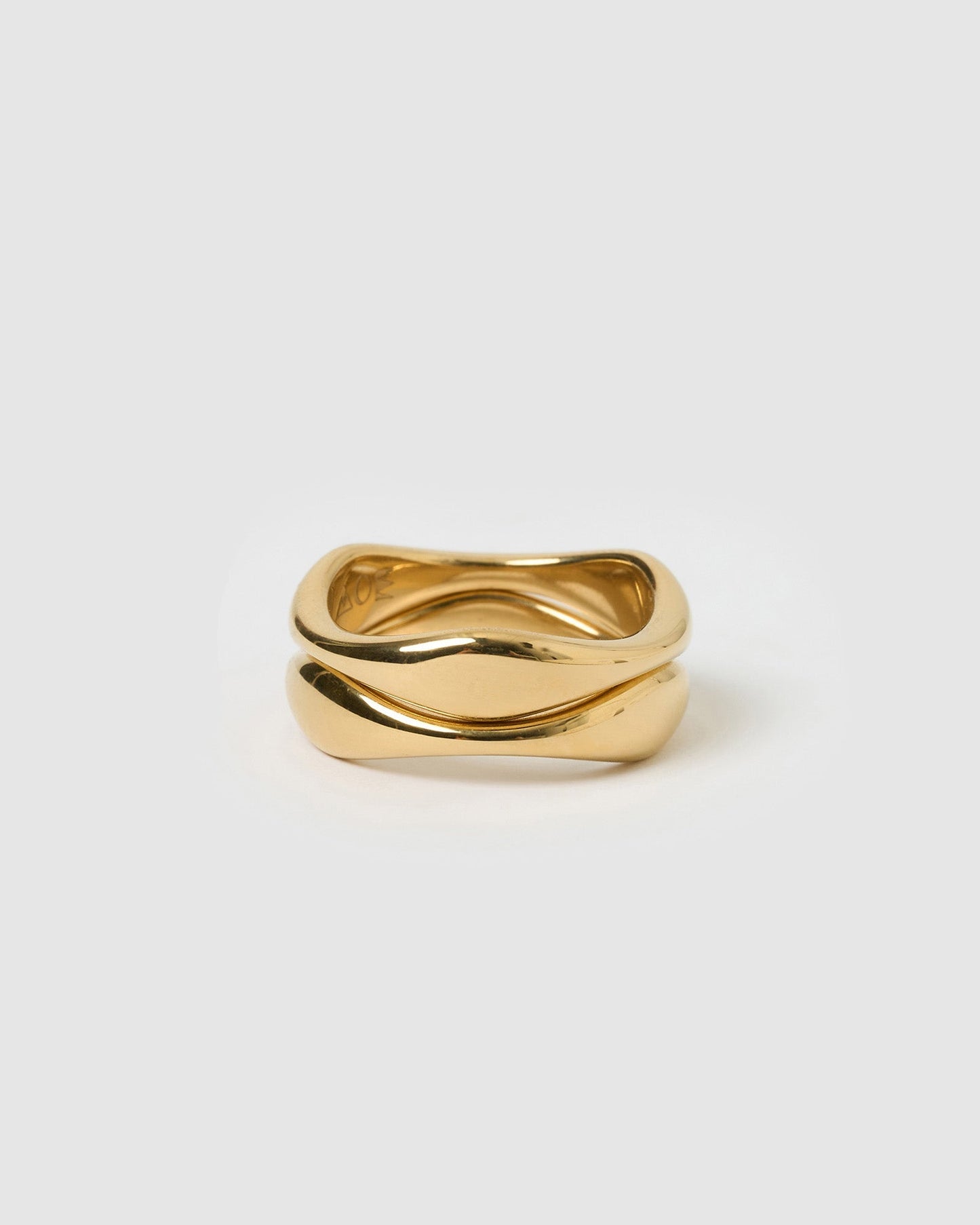 Double Dune Gold Ring Stack