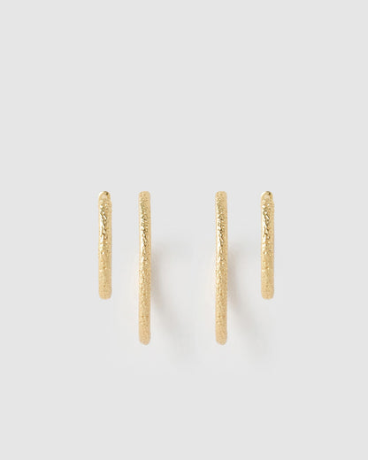 Double Hoop Earring Stack - Gold