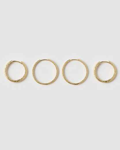 Double Hoop Earring Stack - Gold