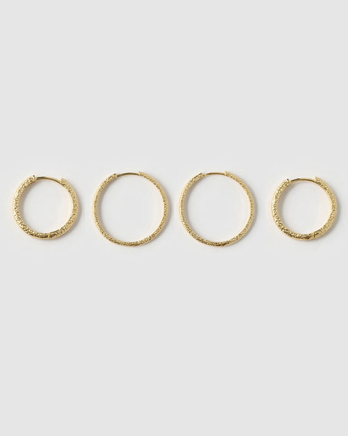 Double Hoop Earring Stack - Gold