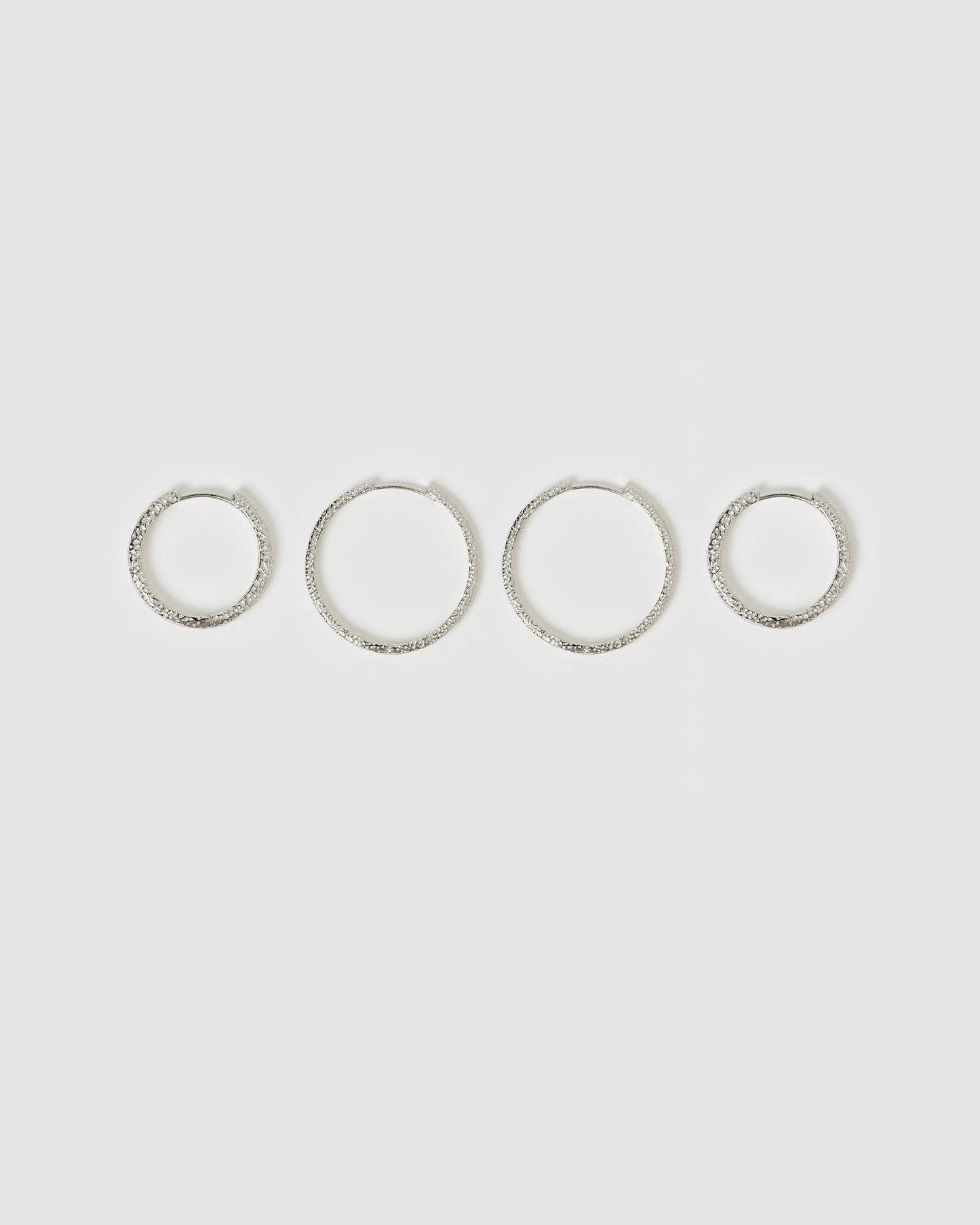 Double Hoop Earring Stack - Silver